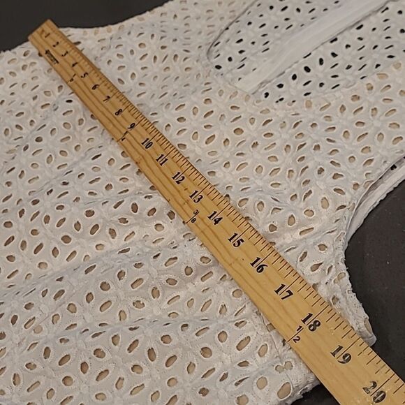 Just fabric sz 1X white eyelet dress with swing skirt, lined - Picture 8 of 13